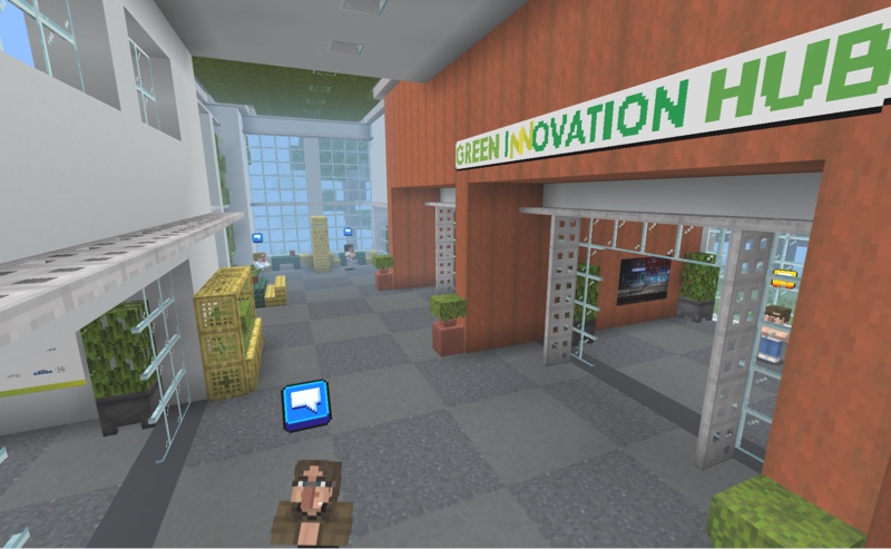 Een kijkje in de virtuele Green Innovation Hub in Minecraft